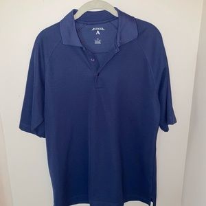Mens blue golf polo shirt